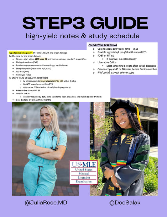 @DocSalak x @JuliaRose.MD: USMLE Step 3 Study Review Guide
